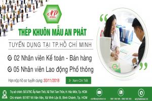 Thép Khuôn mẫu An Phát Thông báo Tuyển dụng Gấp 07 Lao động